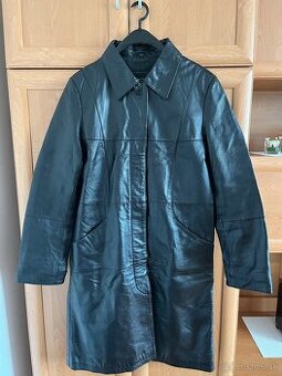 Predám čierny dámsky kožený kabát