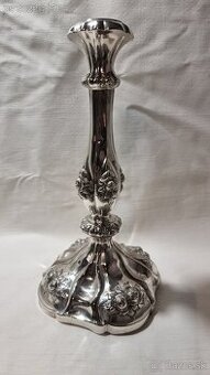 Starožitný strieborný svietnik / lótové striebro / - 354 gr.