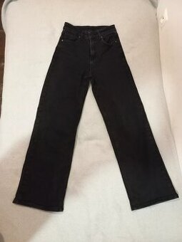 Zateplené džínsy s vysokým pásom, wide leg, M - 1