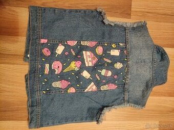 RESERVED - denimová dievčenská vesta