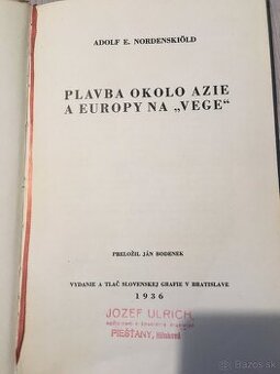 Predám knihu Plavba okolo Azie a Europy na “Vege”