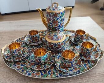 Starožitný porcelánový moka servis, zn.Karlsbad