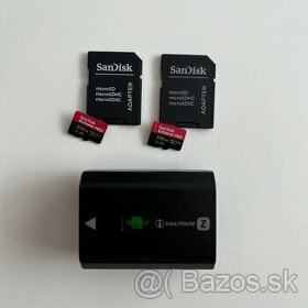 Sony batéria NP-FZ100 a SanDisk microSDXC 256GB Extreme Pro