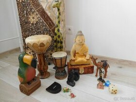 SUVENÍRY -Bubon bambusový, drevený papagáj, šperkovnica - 1