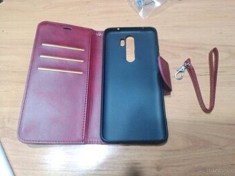 Redmi Note 8 Pro Case - flipová, magnetická, bordová/červená