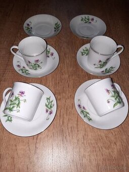 Porcelánové mokka šálky 3ks, 6ks podšálky