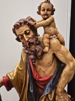 Socha sv. Krištofa s Ježiskom polychromia