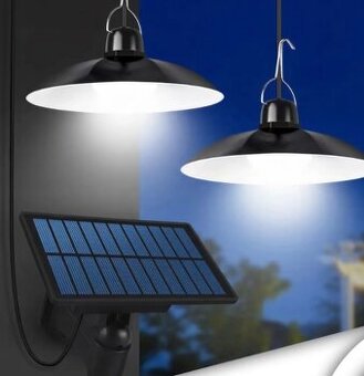 LED solárne svetlo s 2 lampami a diaľkovým ovládaním