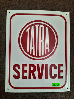 Smaltovaná ceduľa - tabuľa TATRA service