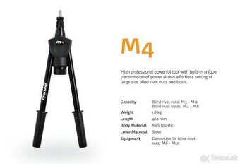 ručné nýtovacie kliešte na maticové a skrutkové nyty RIVET - 1