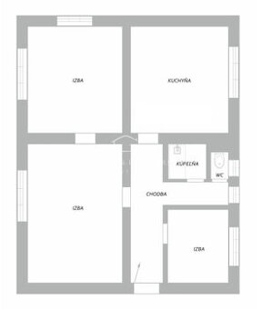 3-izbový byt Komárno – priestor s potenciálom rekonštrukcie