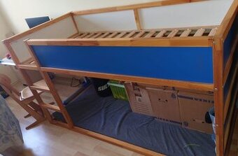 IKEA postel Kura / modra, borovica