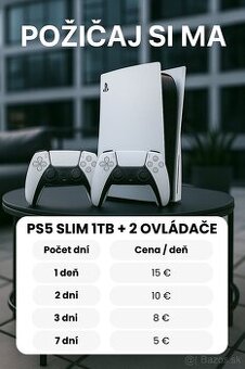 Požičaj si PlayStation 5 + 2 ovládače a stovky hier