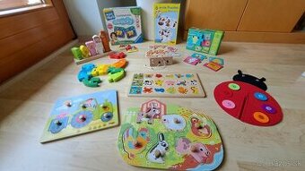 Vkladacky, puzzle,farby,pexeso..hracky mix