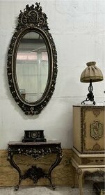 mohutné barokové zrkadlo s konzolovým stolíkom