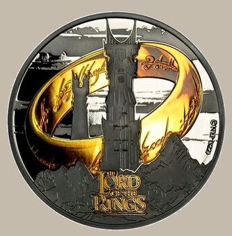zlato striebro minca lord of the rings dve veže proof