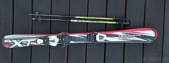 Detské lyže 110 cm + palice + lyžiarky