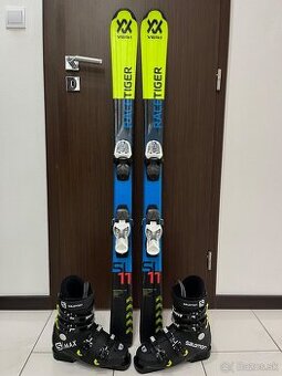Set Juniorské lyže Völkl RaceTiger 130cm + lyziarky Salomon