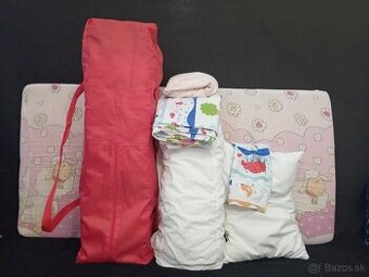 Cestovná postieľka + matrac + perinka a vankúšik