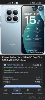 Xiaomi Redmi 15 note pro nový
