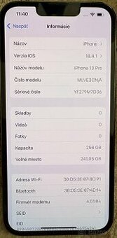 IPHONE 13 Pro 256GB cierny