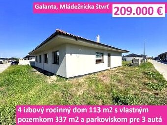 4 izbový rodinný dom 113 m2 s vlastným pozemkom 337 m2