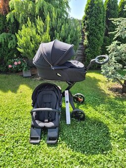 kočík STOKKE XPLORY black (podvozok/vanička/športová časť)