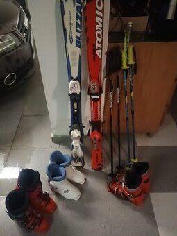Detské lyže, lyžiarky,palice,prilby