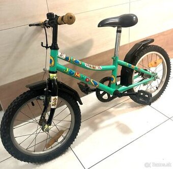 Bicykel 16" + pomocné kolieska + prilba 49-54cm