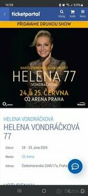 Helena Vondráčková 77 v 02 aréne Praha