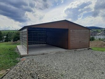 Plechová garáž 3+4x5m