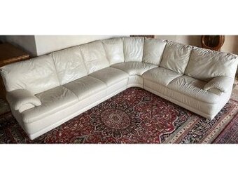 Moderní rohová kožená sedací souprava, 2663