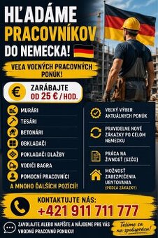 Hľadáme pracovníkov do Nemecka