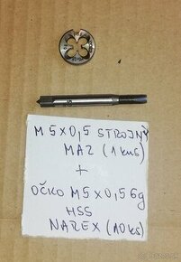 Zavitnik strojny  M5 x 0,5 (1 kus) + ocka (10ks) HSS