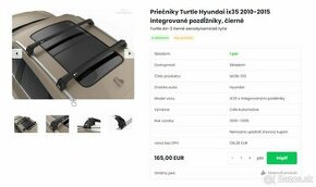 Priečniky Turtle Hyundai ix35 2010-2015 integrované pozdĺžni