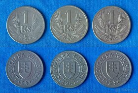 Strieborné mince František Josef I. a 1 KS Slovenský štát