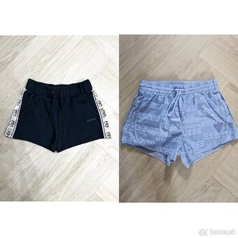 Guess cierne a modre logovane sortky
