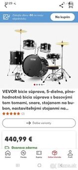 Predám nové akustické parádne bicie VEVOR-DEMONT