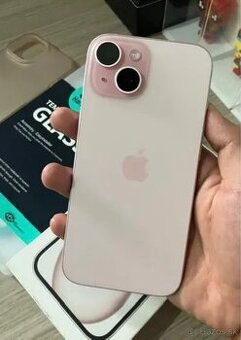 iPhone 15, ružový, 128 GB.
