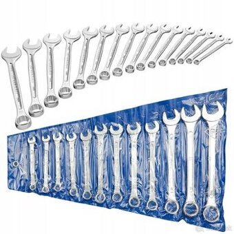 OČKOPLOCHÉ KĽÚČE 6-22 MM PLOCHÉ OČKOVÉ 12EL KOMPLETNÁ SADA V