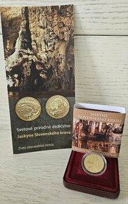 Zlata zberatelska minca 100€ Jaskyne Slovenskeho krasu 2017