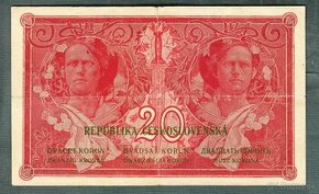 Staré bankovky 20 korun 1919 VZÁCNÁ - 1