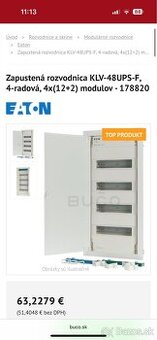Zapustená rozvodnica KLV-48UPS-F, 4-radová, 4x(12+2) modulov