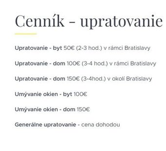 Upratovanie a umývanie okien Bratislava