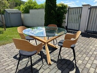 Jedálenský stôl 120 cm okrúhly + 4 stoličky