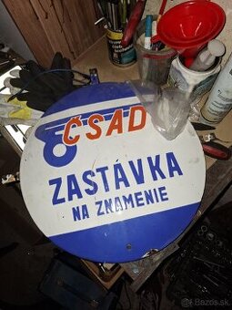 Smaltovaná tabula ČSAD zástavka na znamenie