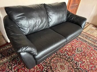 Černá kožená sedačka,5843