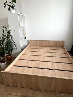 Posteľ 140 , 140x200, dekor dub