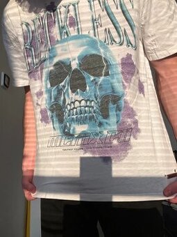 Tričko Black Squad / New Yorker - Biele Fialove Tyrkysove