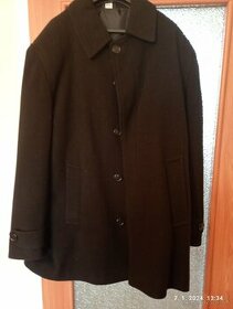 Čierny flaušový kabát